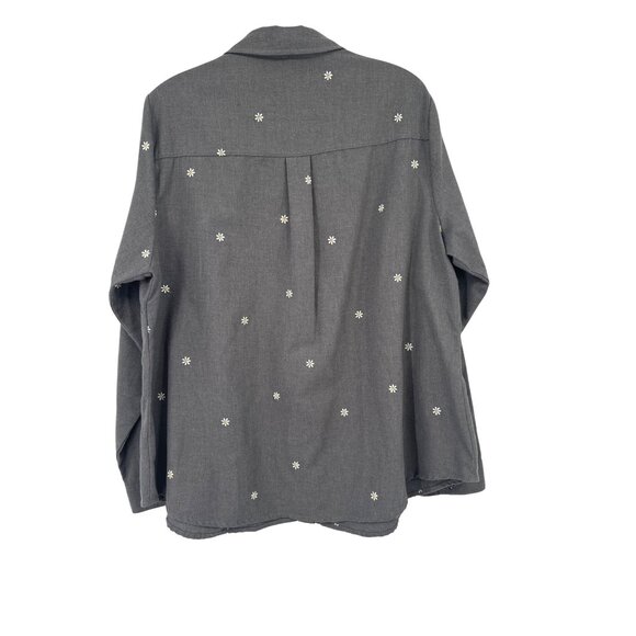 Torrid Womens Taylor Cotton Embroidered Button-Front Shirt gray size 2x plus - Picture 4 of 7